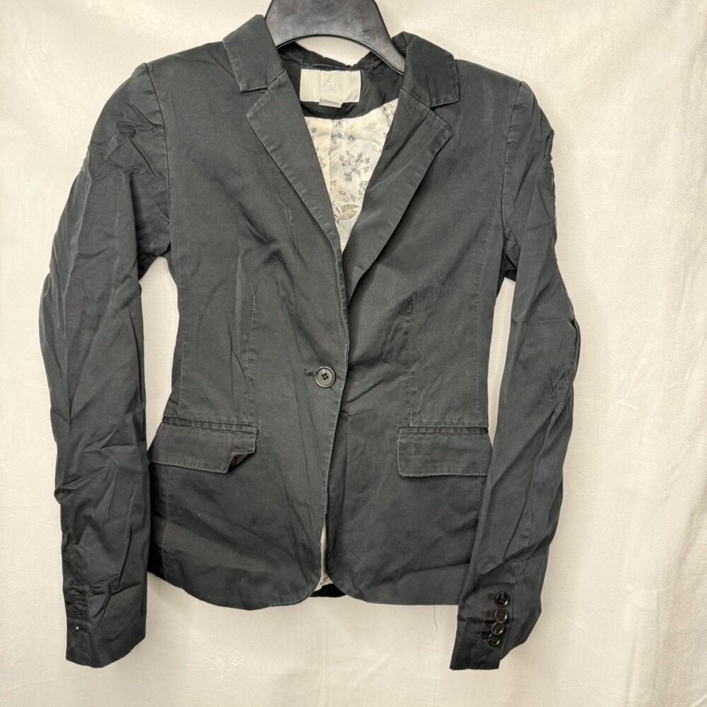 H&M Jacket Size 12 Black One Button Blazer Coat